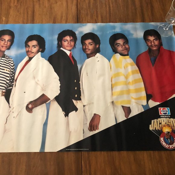 Vintage Michael ~ Jackson Five Pepsi World Concert Tour 1984 Poster 22" x 34" - Picture 1 of 3
